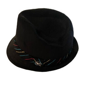 🌿Kids Fedora hat, idea for tween ages. Black with multicolor band.🌿